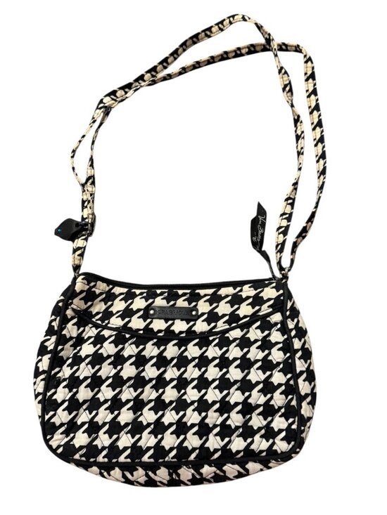 Vera Bradley Handbags - Vera Bradley Black White Houndstooth Quilted Crossbody Bag Purse